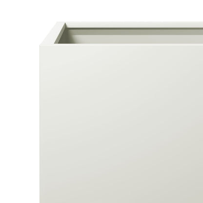 Fioriere da Giardino 2 pz Bianche 40x40x40 cm in Acciaio - homemem39