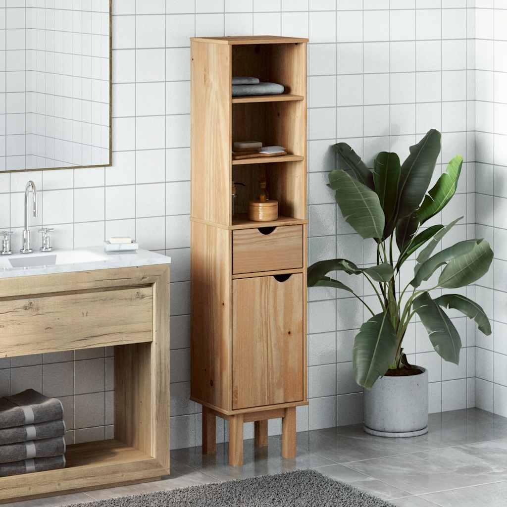 Mobile da Bagno OTTA 35x30x159 cm in Legno Massello di Pino | homemem39
