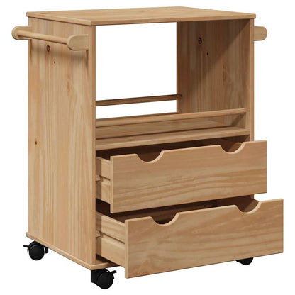 Carrello da Cucina OTTA 59x45x80 cm in Legno Massello di Pino - homemem39