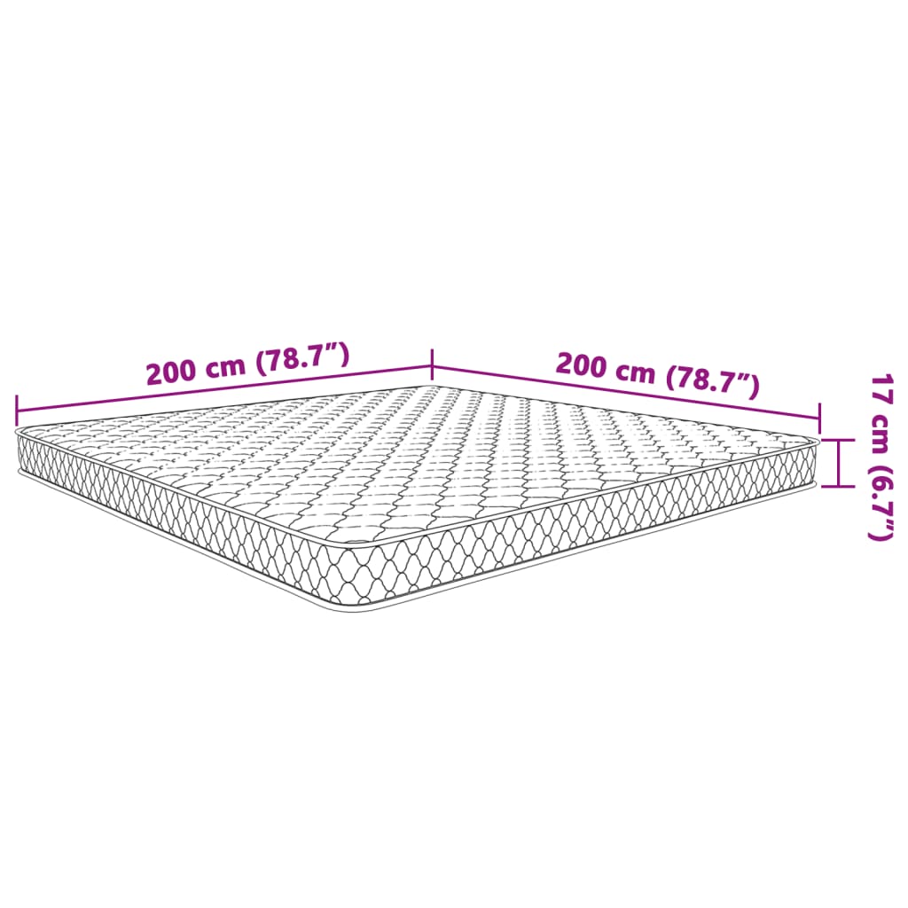 Materasso Viscoelastico Bianco 200x200x17 cm