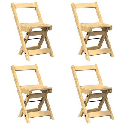 Sedie da Pranzo Pieghevoli 4 pz Corona Cera in Legno di Pino | homemem39