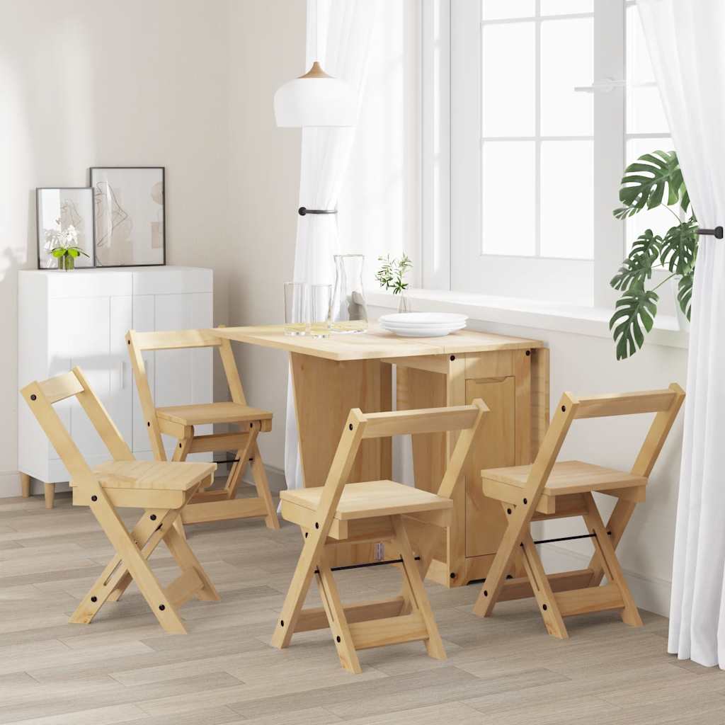 Sedie da Pranzo Pieghevoli 4 pz Corona Cera in Legno di Pino | homemem39