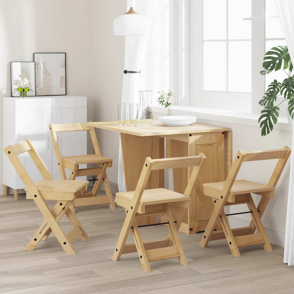 Sedie da Pranzo Pieghevoli 4 pz Corona Cera in Legno di Pino | homemem39