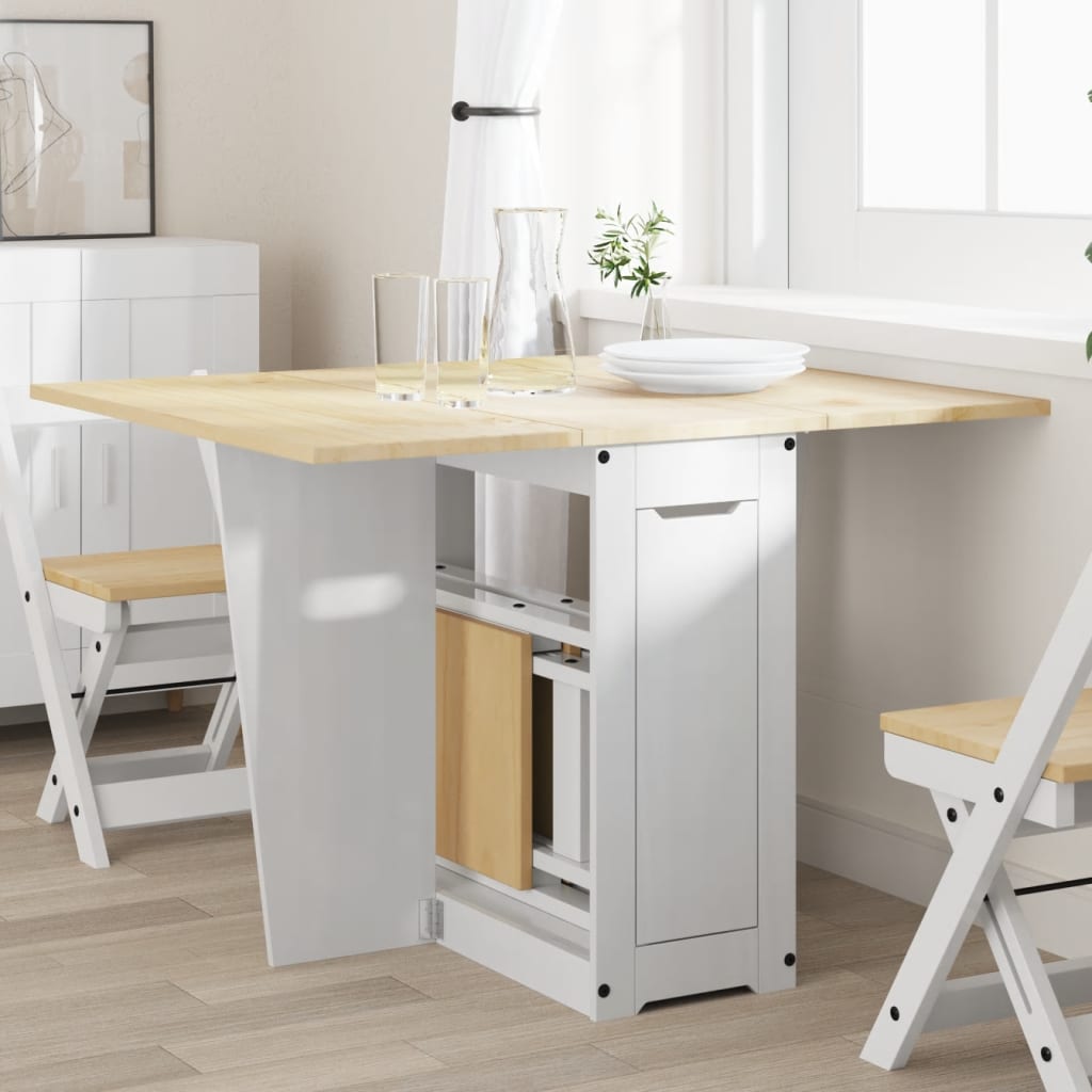 Tavolo da Pranzo Corona Bianco in Legno Massello di Pino | homemem39
