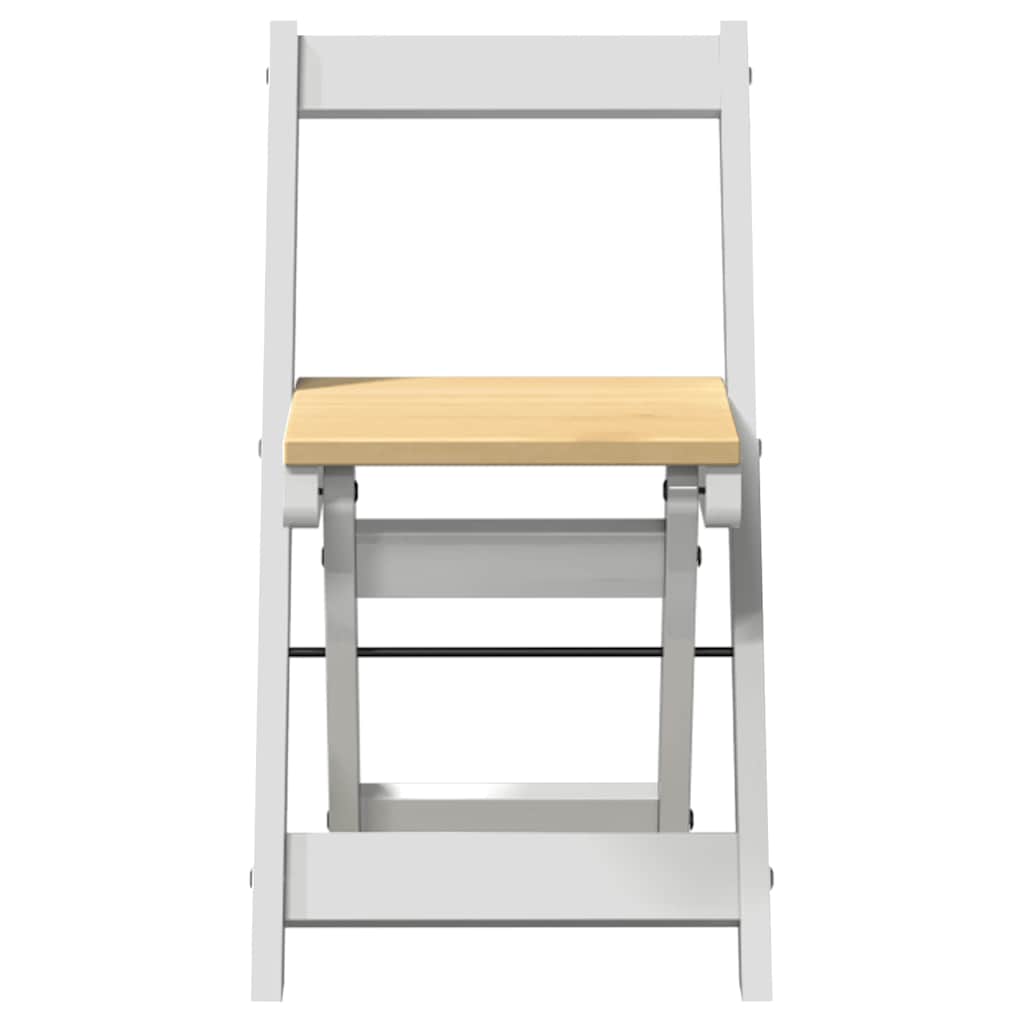 Sedie da Pranzo Pieghevoli 4 pz Corona Bianche in Legno di Pino - homemem39