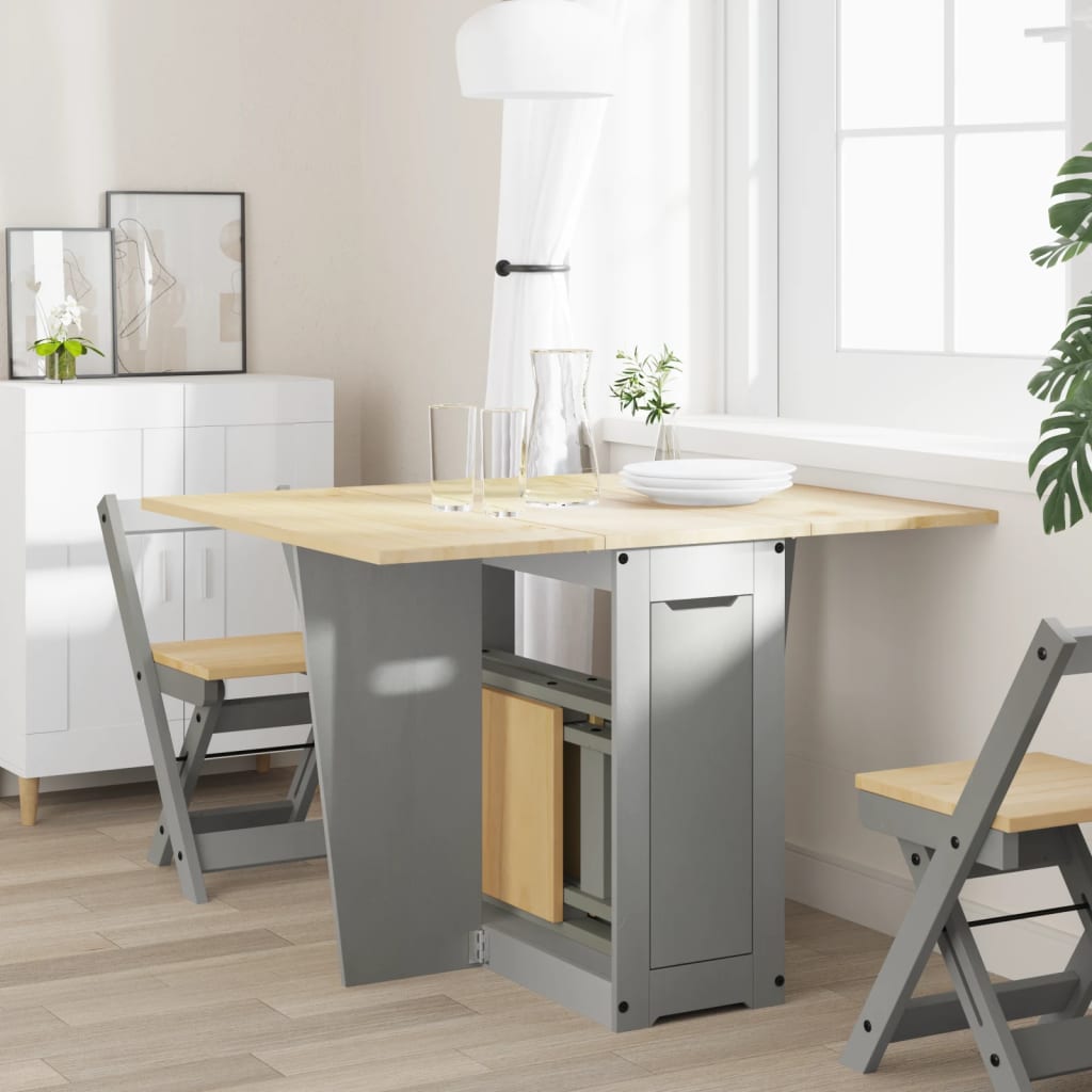 Tavolo da Pranzo Corona Grigio in Legno Massello di Pino | homemem39