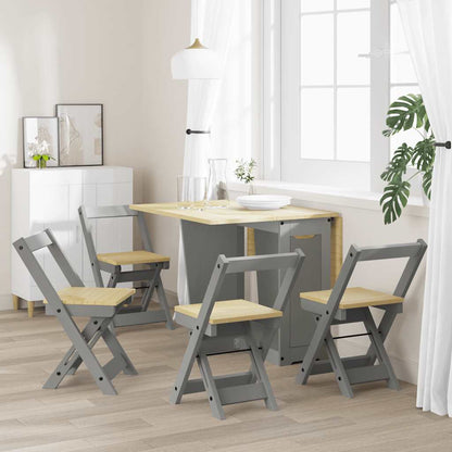 Sedie da Pranzo Pieghevoli 4 pz Corona Grigie in Legno di Pino | homemem39