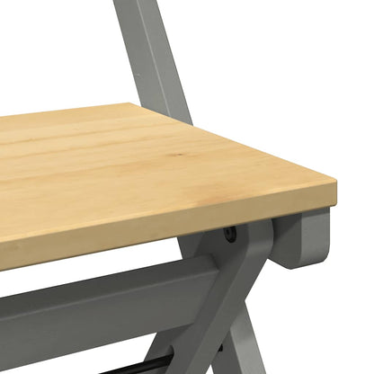 Sedie da Pranzo Pieghevoli 4 pz Corona Grigie in Legno di Pino | homemem39