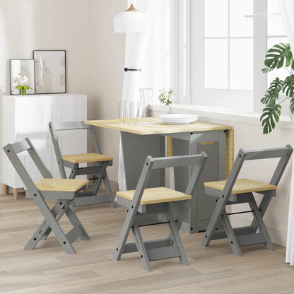 Sedie da Pranzo Pieghevoli 4 pz Corona Grigie in Legno di Pino | homemem39
