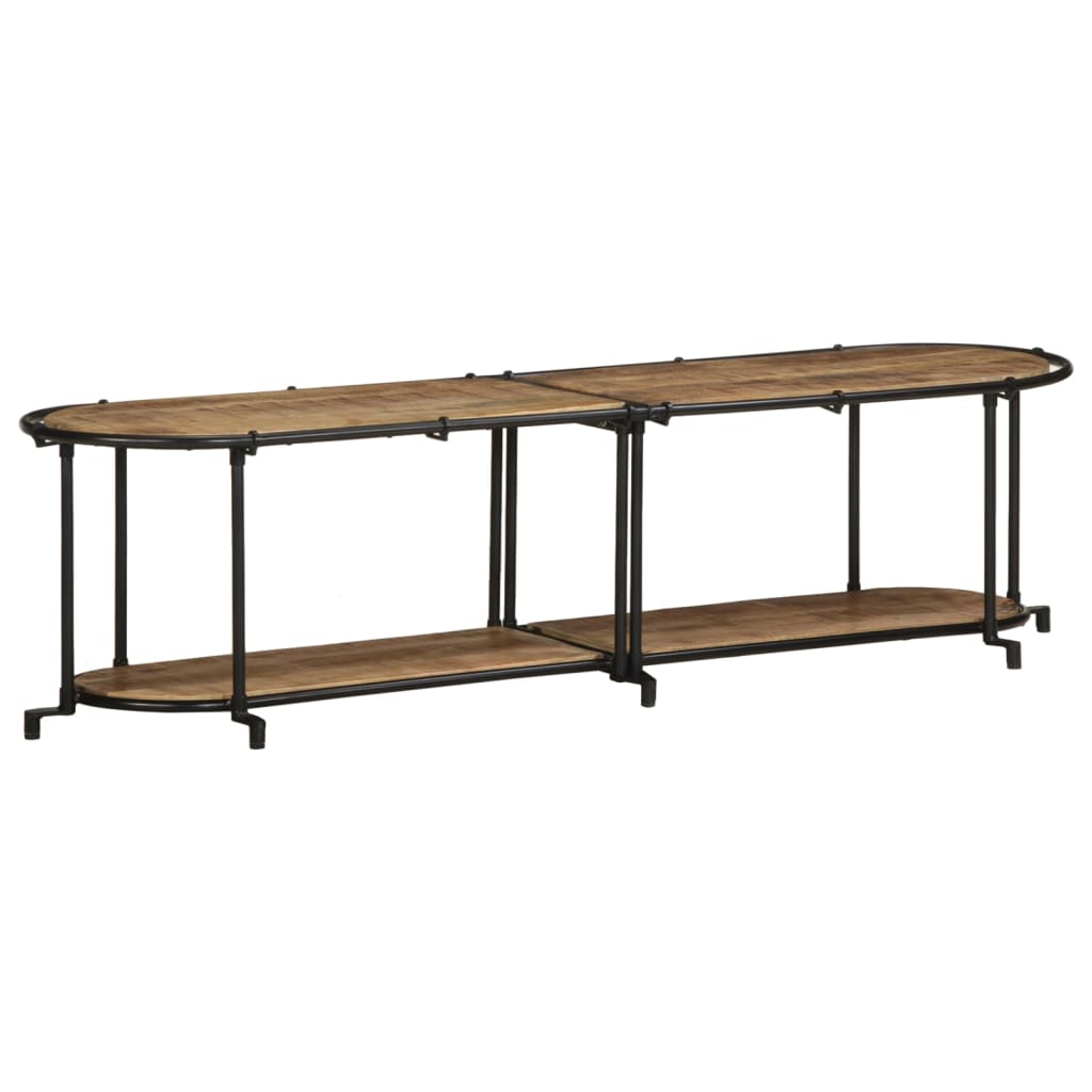 Mobile Porta TV 160x42x40 cm in Massello di Mango Grezzo - homemem39