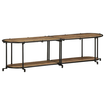 Mobile Porta TV 160x42x40 cm in Massello di Mango Grezzo - homemem39