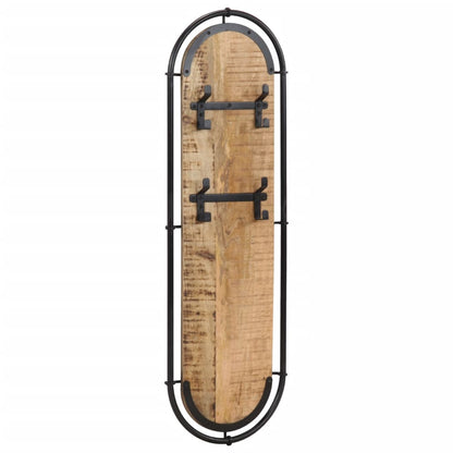 Appendiabiti da Parete con 4 Ganci 2pz Legno Massello di Mango | homemem39