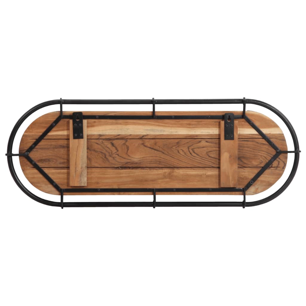 Appendiabiti da Parete con 5 Ganci in Legno Massello di Acacia - homemem39