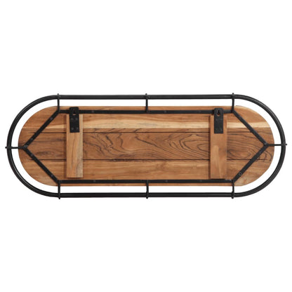 Appendiabiti da Parete con 5 Ganci in Legno Massello di Acacia - homemem39