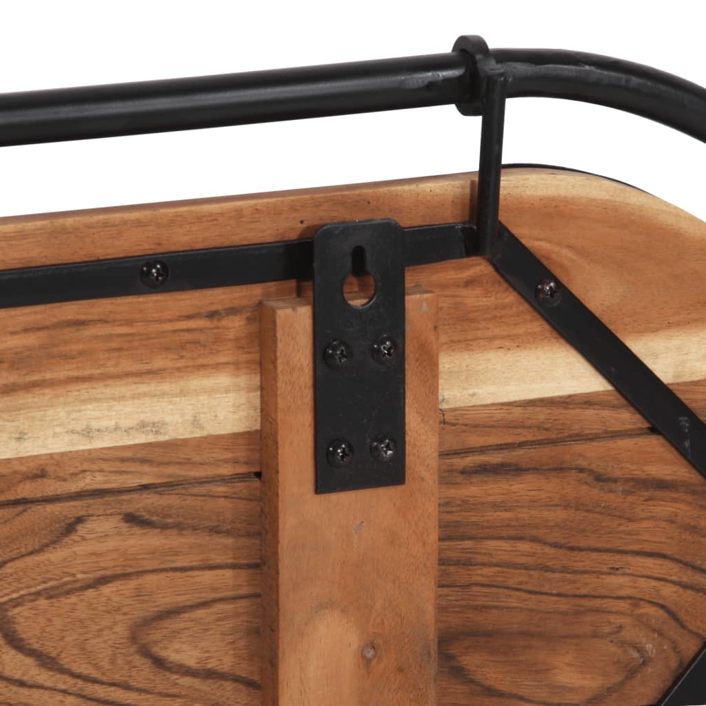 Appendiabiti da Parete con 5 Ganci in Legno Massello di Acacia - homemem39