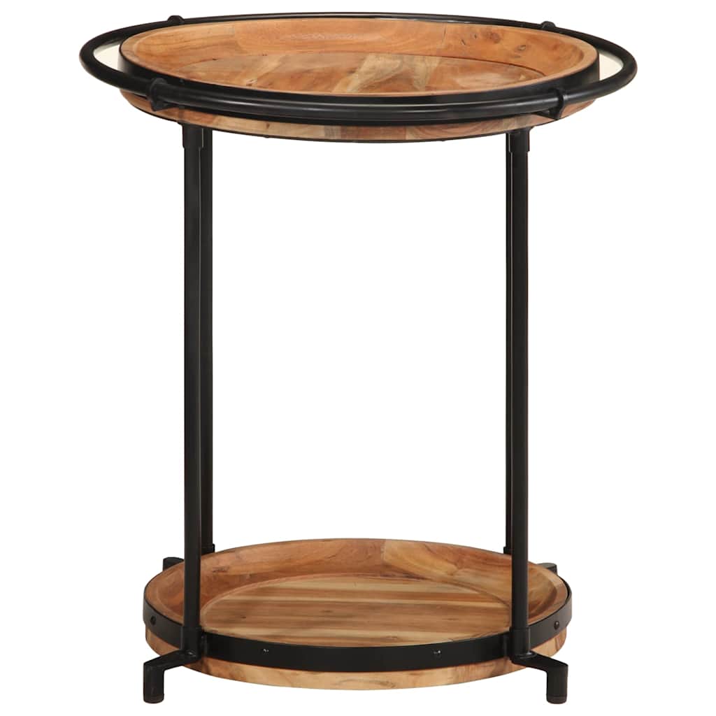 Tavolino Ø55x60 cm in Legno Massello di Acacia