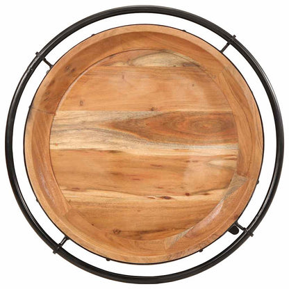 Tavolino Ø55x60 cm in Legno Massello di Acacia - homemem39