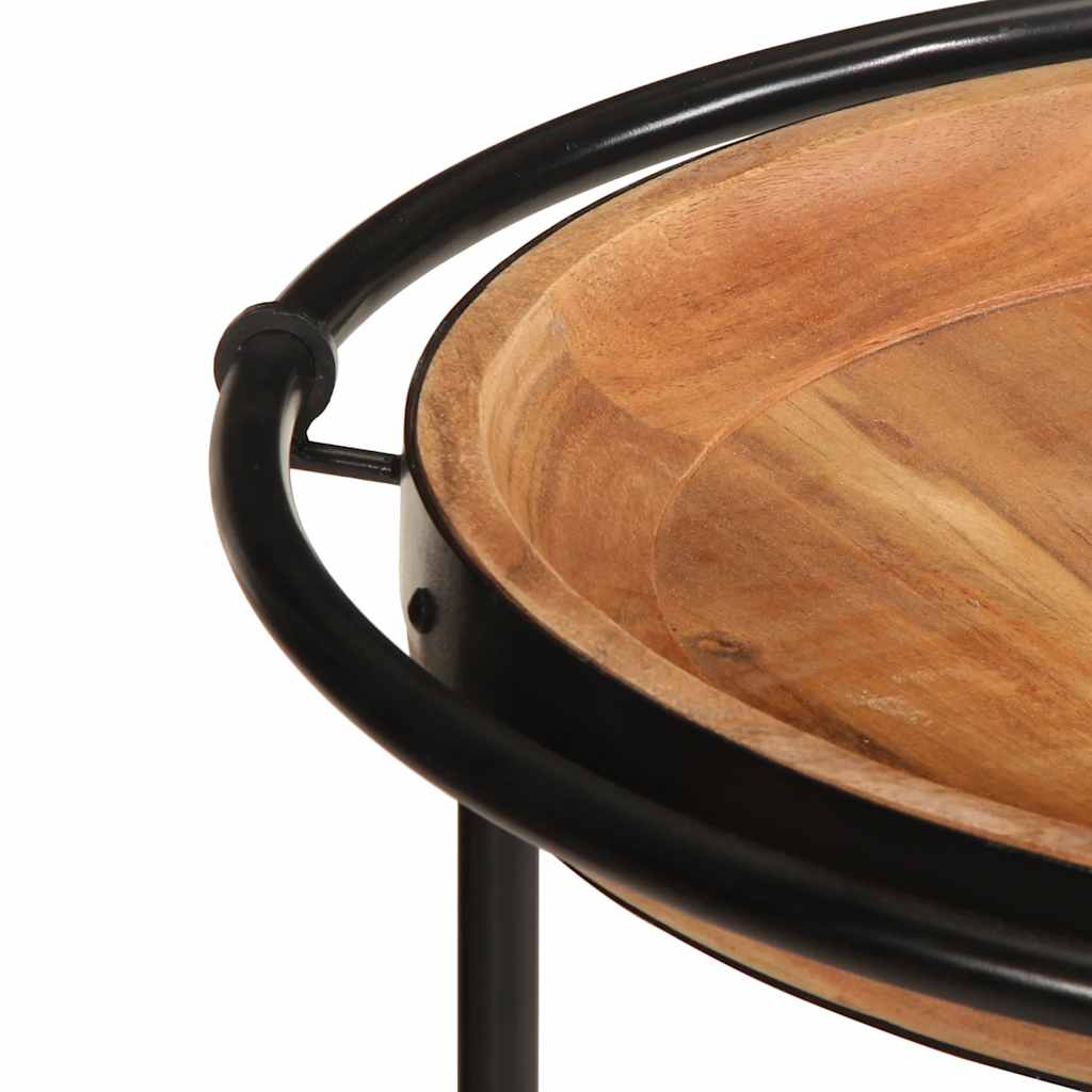 Tavolino Ø55x60 cm in Legno Massello di Acacia