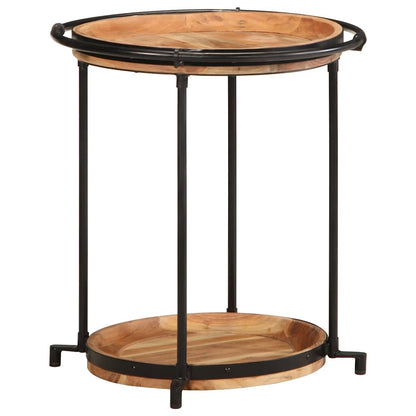 Tavolino Ø55x60 cm in Legno Massello di Acacia - homemem39