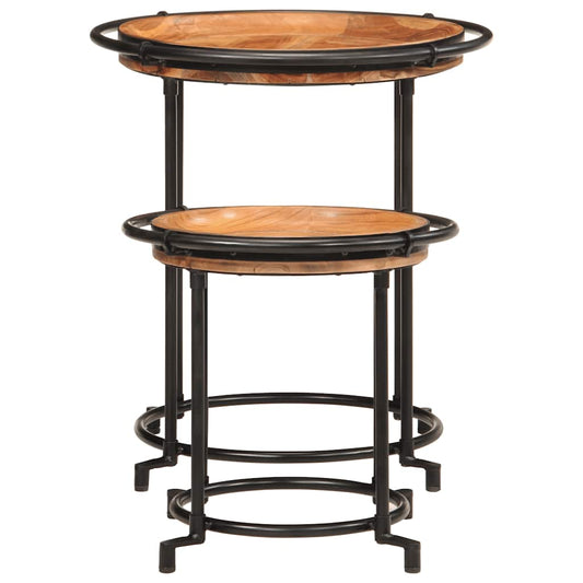 Set Tavolino 2 pz in Legno Massello di Acacia | homemem39