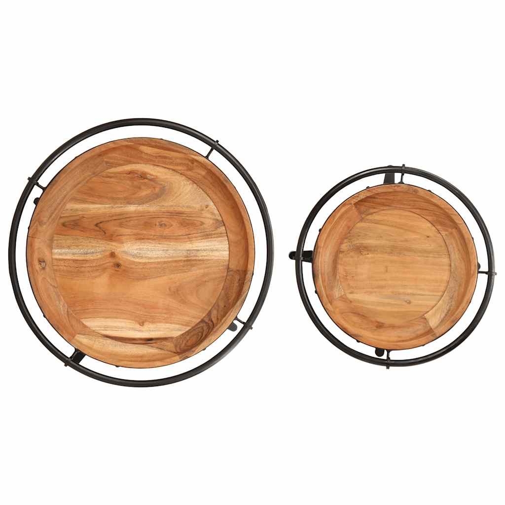 Set Tavolino 2 pz in Legno Massello di Acacia | homemem39