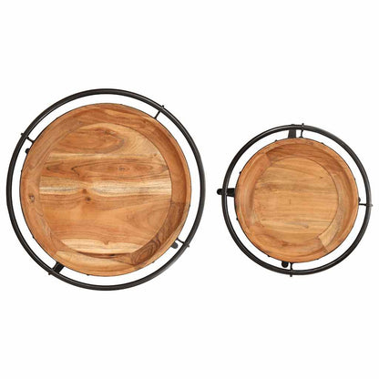 Set Tavolino 2 pz in Legno Massello di Acacia - homemem39