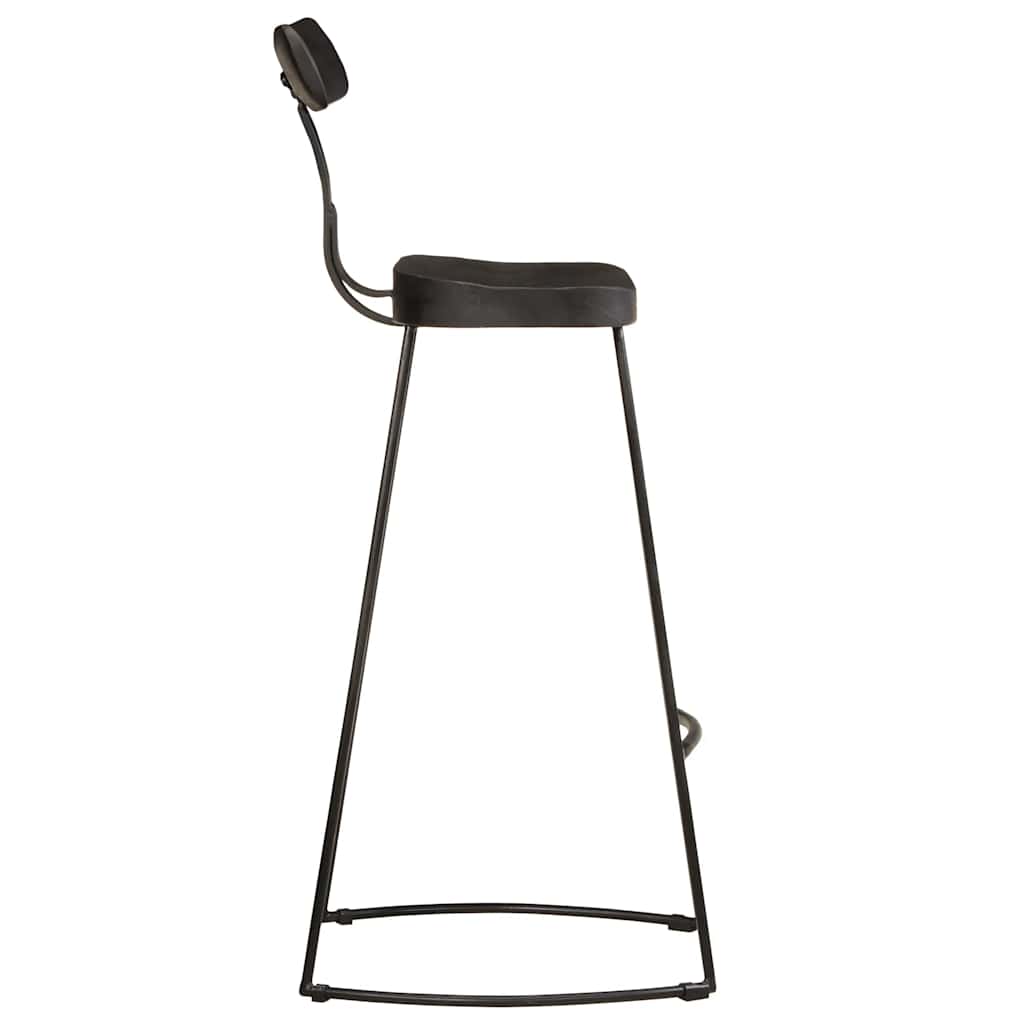 Sgabelli da Bar 2 pz Neri 49x43x103 cm Legno Massello di Mango - homemem39
