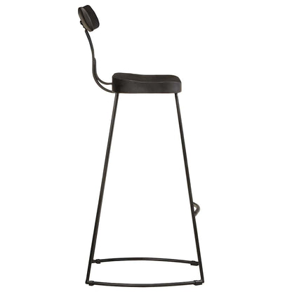 Sgabelli da Bar 2 pz Neri 49x43x103 cm Legno Massello di Mango - homemem39