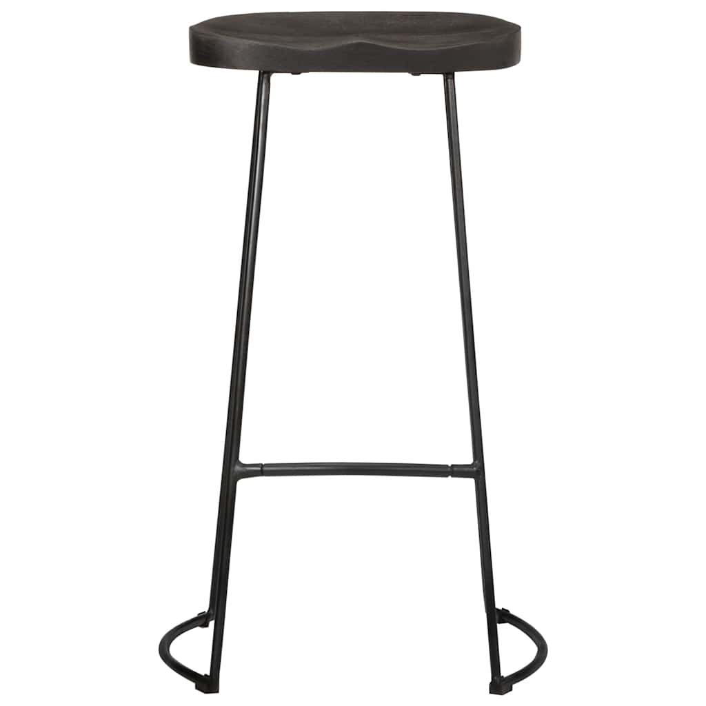 Sgabelli da Bar 2 pz Neri 45x40x78 cm Legno Massello di Mango | homemem39