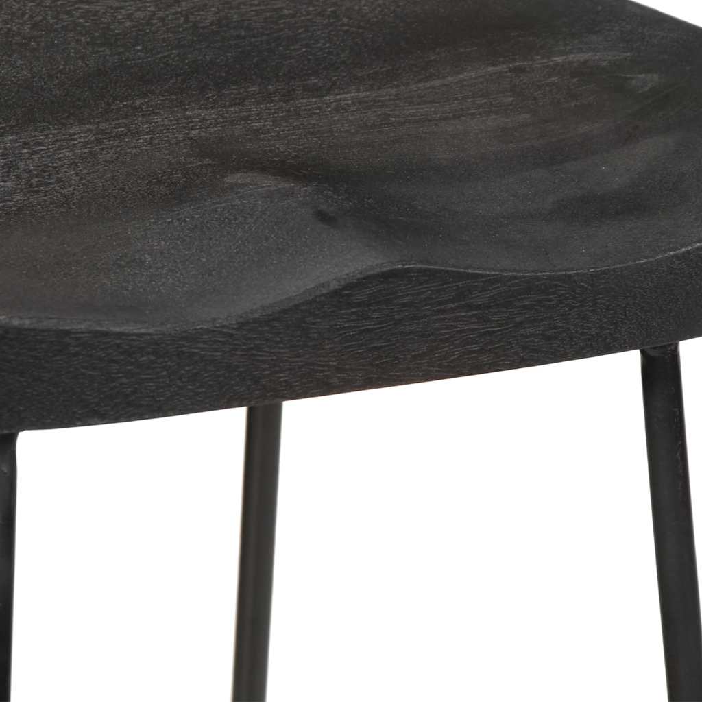 Sgabelli da Bar 2 pz Neri 45x40x78 cm Legno Massello di Mango | homemem39