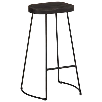 Sgabelli da Bar 2 pz Neri 45x40x78 cm Legno Massello di Mango | homemem39