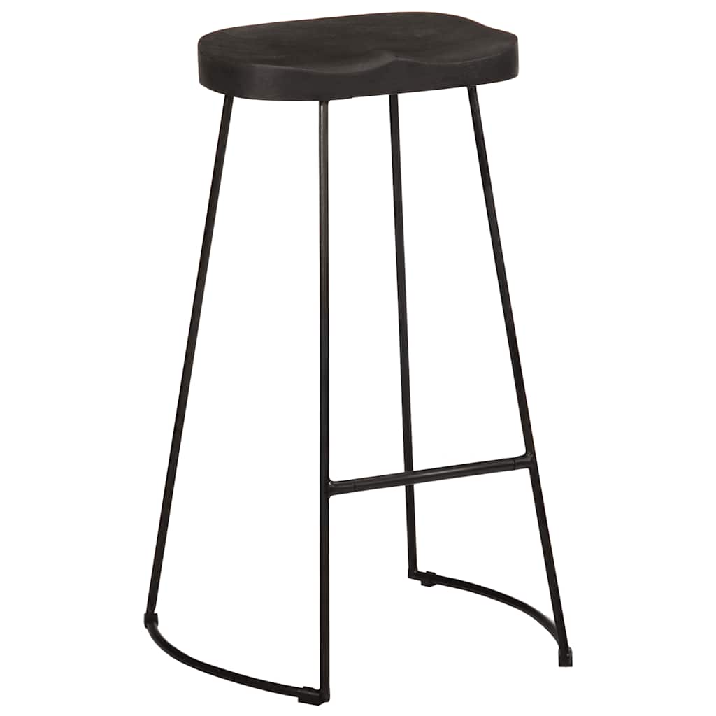 Sgabelli da Bar 2 pz Neri 45x40x78 cm Legno Massello di Mango | homemem39