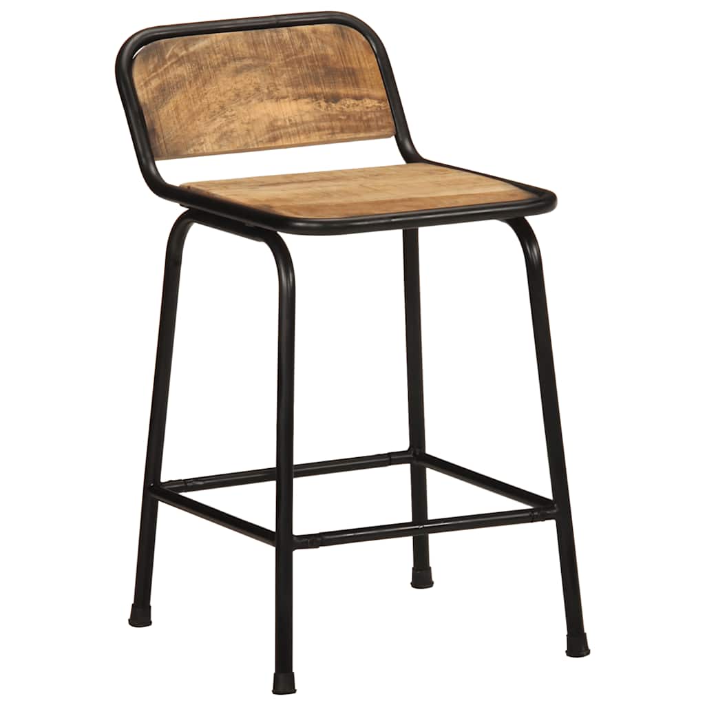 Sgabelli da Bar 4 pz 46x35,5x70 cm Legno Massello Grezzo Mango | homemem39