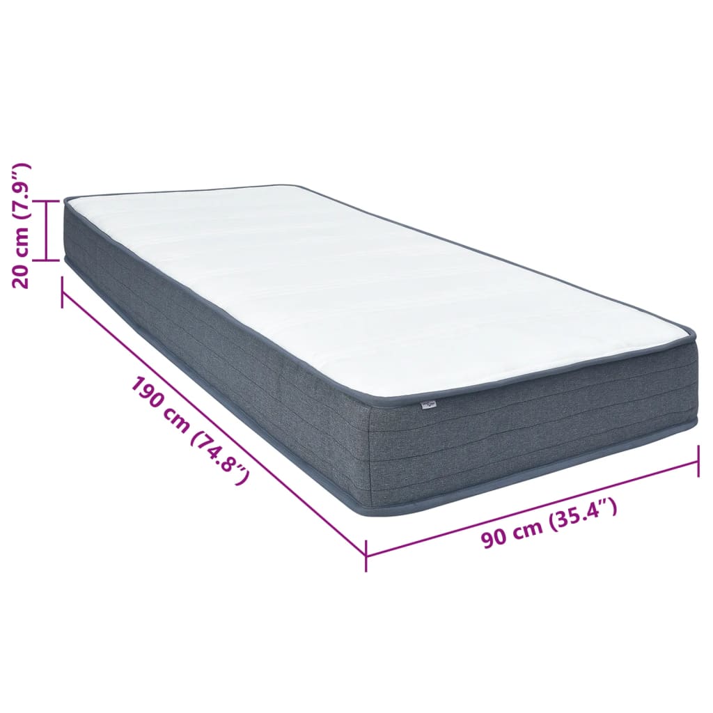 Materasso a Molle Insacchettate 90x190x20 cm Morbidezza Media