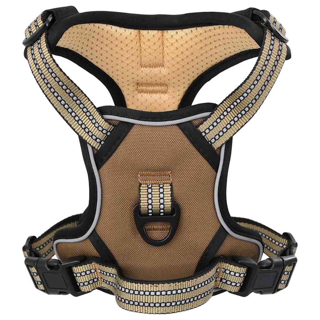 Pettorina per Cani con Strisce Riflettenti Regolabile Marrone L | homemem39