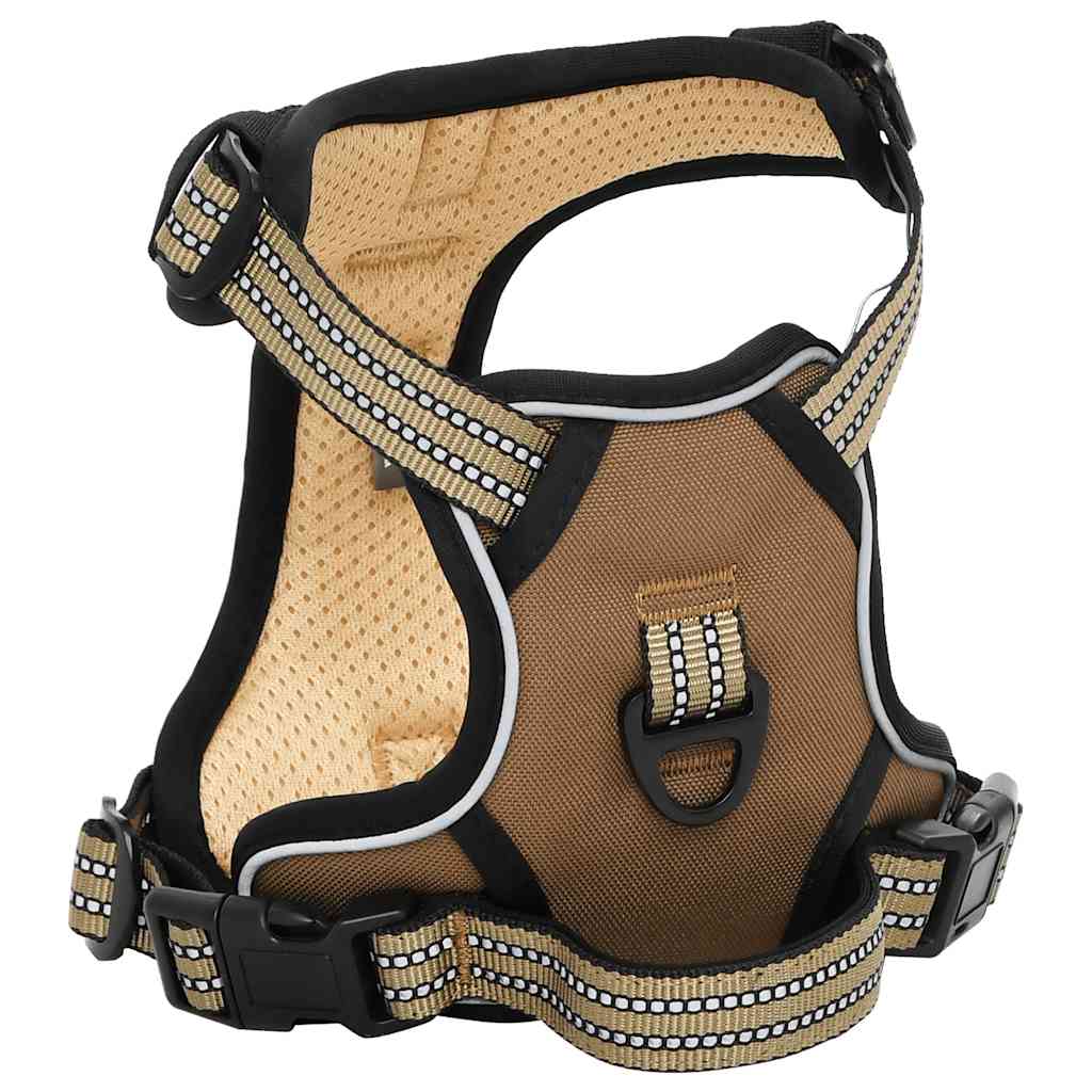 Pettorina per Cani con Strisce Riflettenti Regolabile Marrone L | homemem39