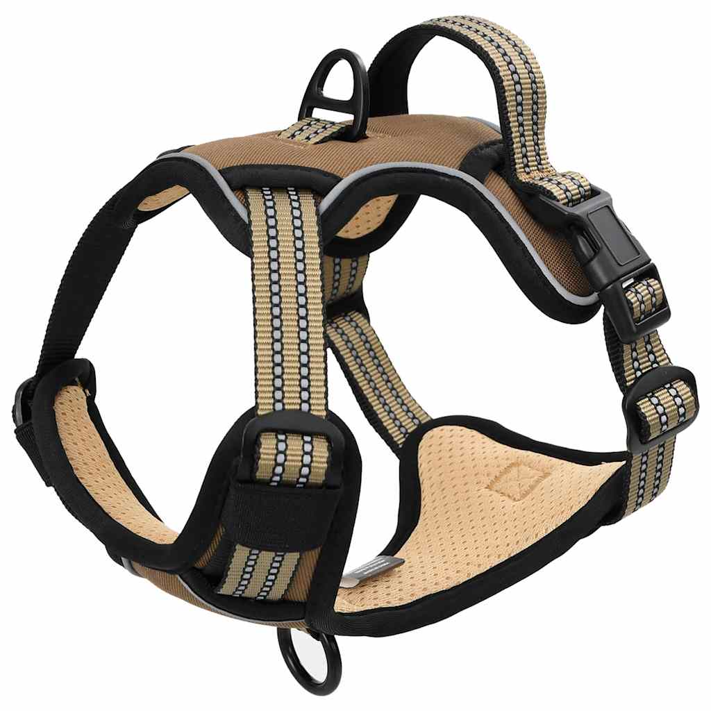 Pettorina per Cani con Strisce Riflettenti Regolabile Marrone L | homemem39