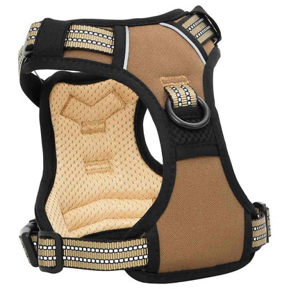 Pettorina per Cani con Strisce Riflettenti Regolabile Marrone L | homemem39