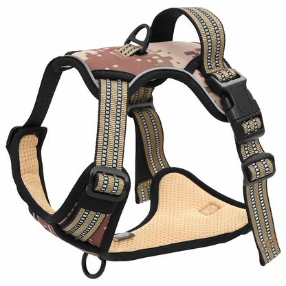 Pettorina Cani Righe Riflettenti Regolabile Marrone Mimetico L | homemem39