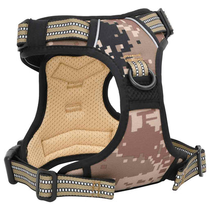 Pettorina Cani Righe Riflettenti Regolabile Marrone Mimetico XL | homemem39