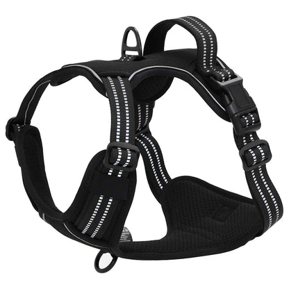Pettorina per Cani con Guinzaglio e Collare Regolabile Nero S | homemem39