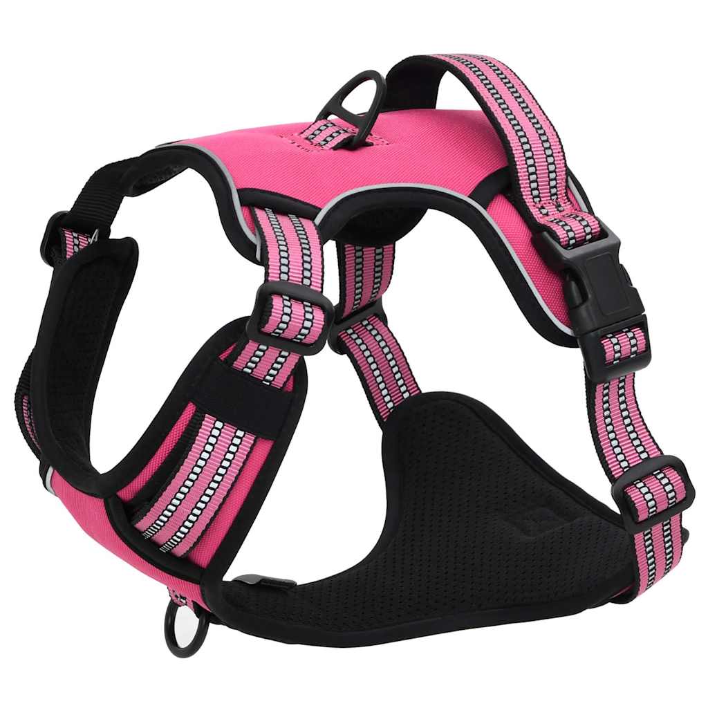 Pettorina per Cani con Guinzaglio e Collare Regolabile Rosa L | homemem39