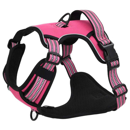 Pettorina per Cani con Guinzaglio e Collare Regolabile Rosa L | homemem39