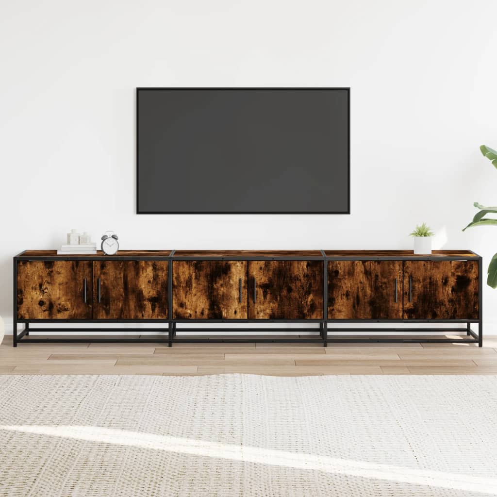 Mobile TV Rovere Fumo 210x35x41 cm in Truciolato - homemem39