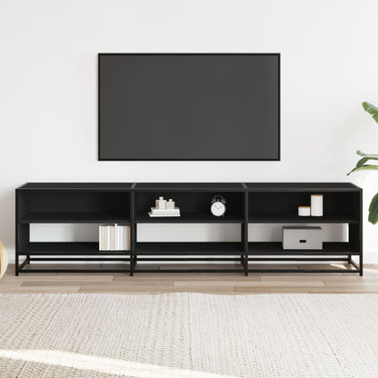 Mobile Porta TV Nero 180x40x46 cm in Legno Multistrato - homemem39