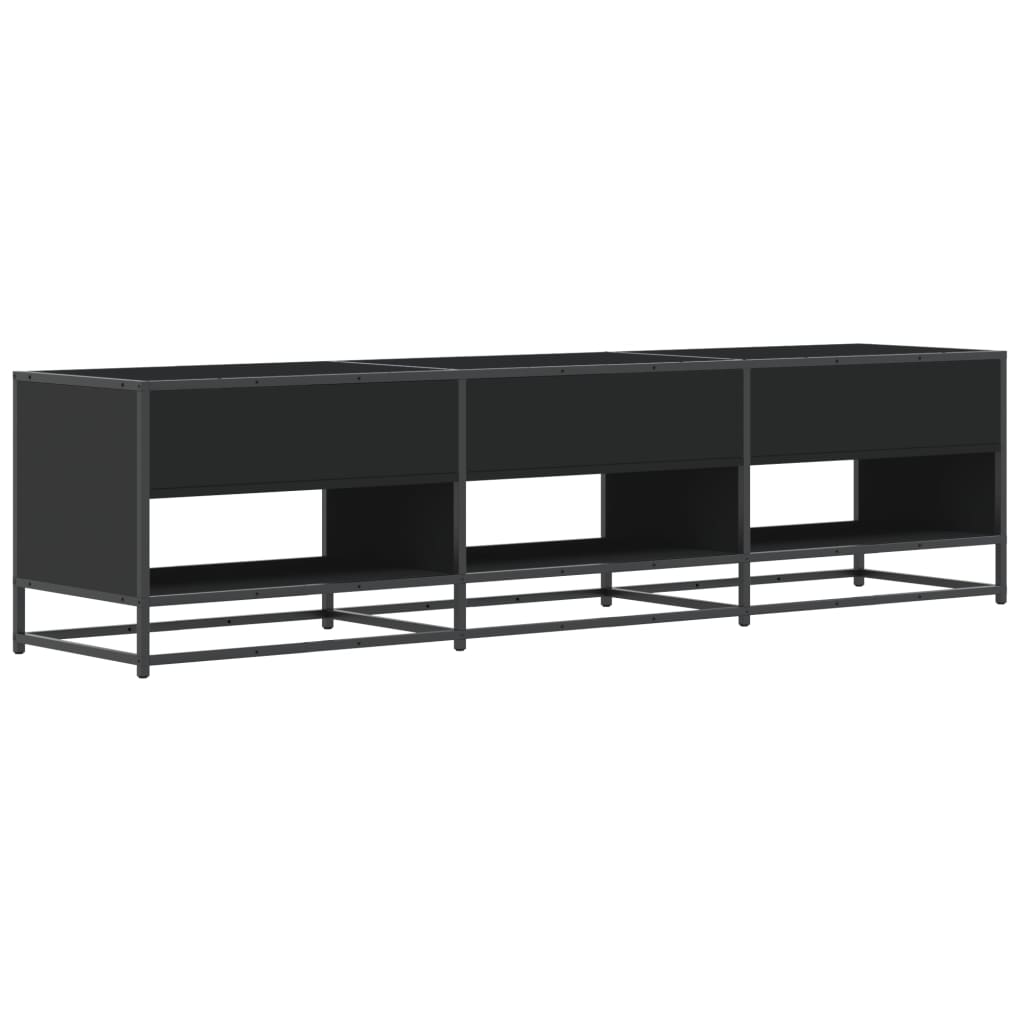 Mobile Porta TV Nero 180x40x46 cm in Legno Multistrato - homemem39