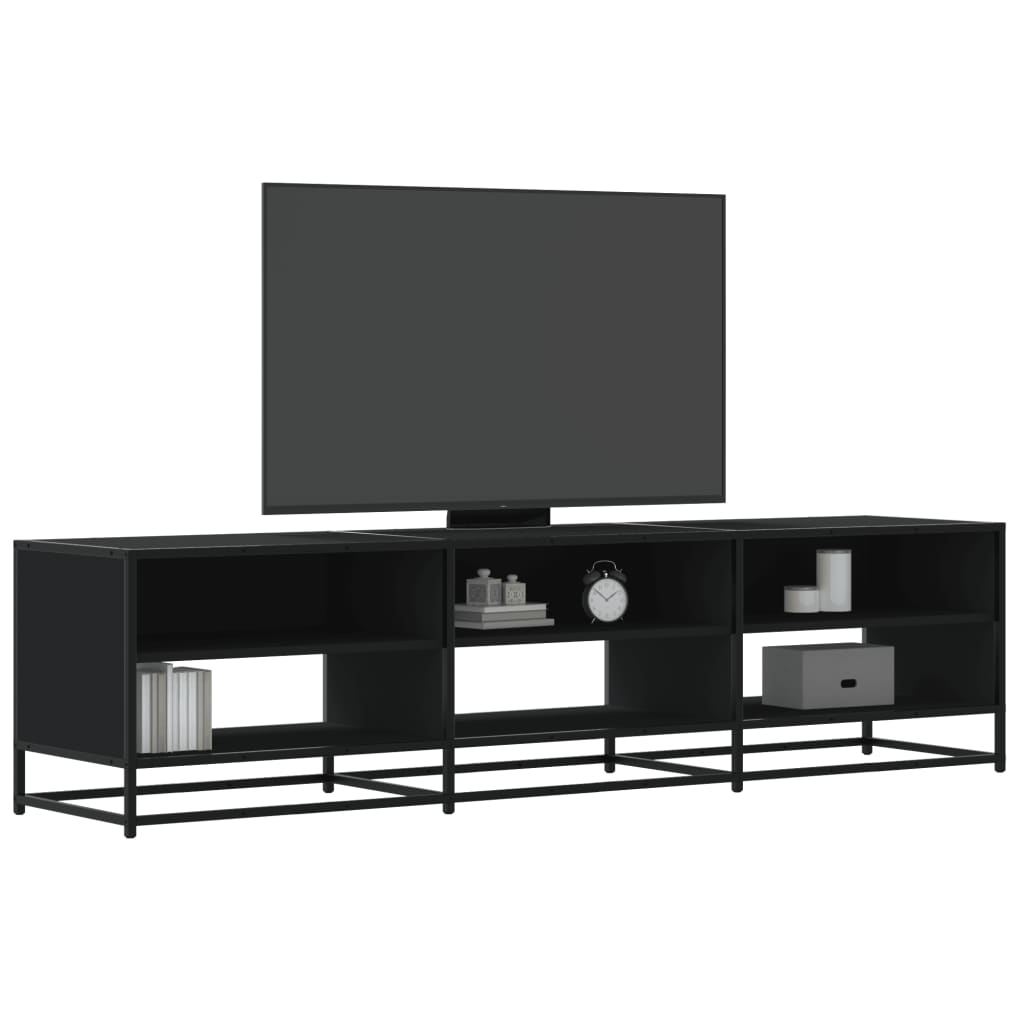 Mobile Porta TV Nero 180x40x46 cm in Legno Multistrato - homemem39