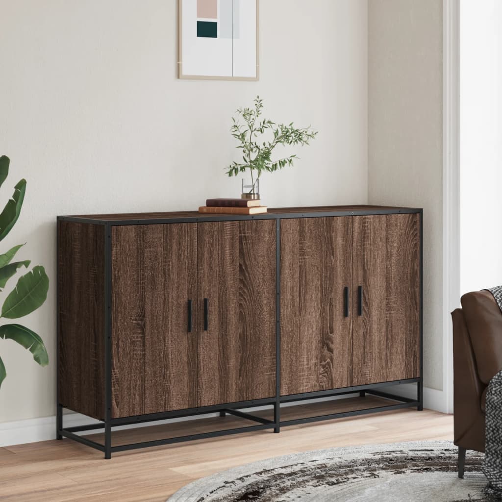 Credenza Rovere Marrone 134x35x76 cm in Truciolato - homemem39