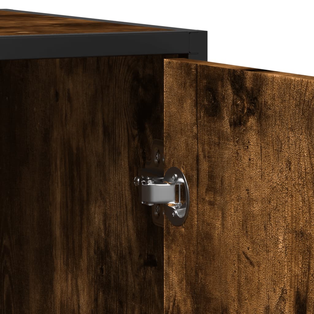 Credenza Rovere Fumo 92x35x76 cm in Legno Multistrato - homemem39