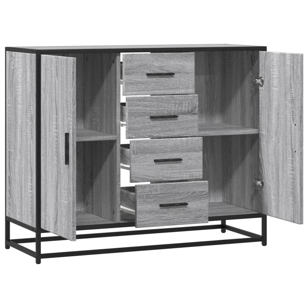 Credenza Grigio Sonoma 92x35x76 cm in Legno Multistrato - homemem39